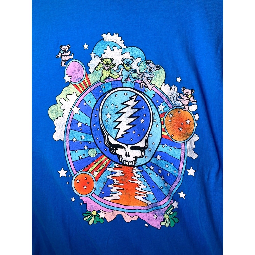 Grateful Dead Mens XL Blue Steal Your Face Dancing Bears Graphic T-Shirt 2022